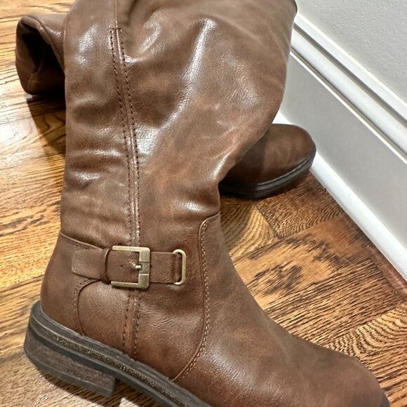 BareTraps Brown Knee-High Riding Boots -- WIDE CALF --9M - Picture 2 of 7